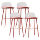 Modern Rectangle Bar and Counter Stool Low Back Stool with 4 Legs Pink 4 Piece Set Clearhalo 'Bar Furniture' 'Bar Stools' 'bar_stools' 'furn' 'furn_bar_stools' 'Furniture' 'furniture_bar_stools' 'Kitchen & Dining Furniture' 4850773