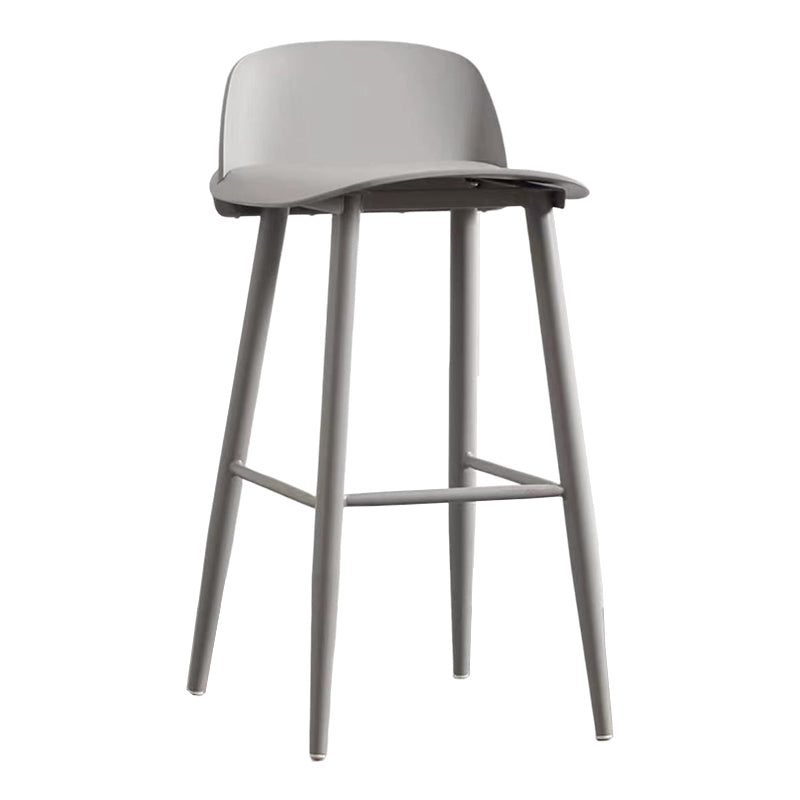 Modern Rectangle Bar and Counter Stool Low Back Stool with 4 Legs Light Gray 1 Piece Clearhalo 'Bar Furniture' 'Bar Stools' 'bar_stools' 'furn' 'furn_bar_stools' 'Furniture' 'furniture_bar_stools' 'Kitchen & Dining Furniture' 4850774
