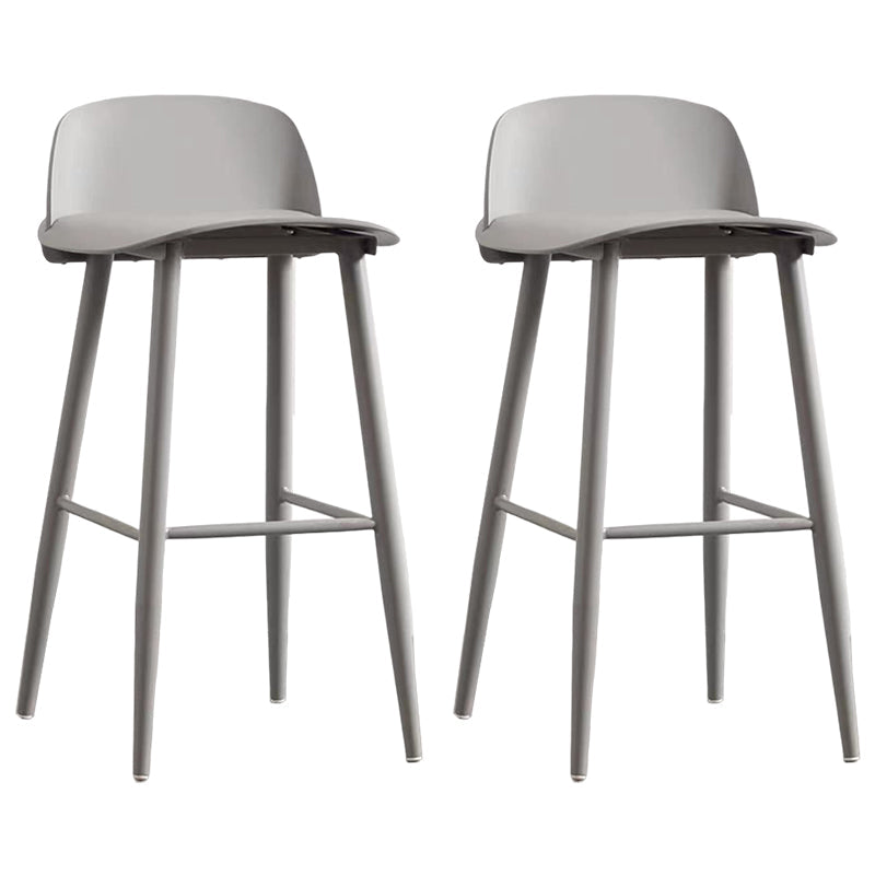 Modern Rectangle Bar and Counter Stool Low Back Stool with 4 Legs Light Gray 2 Piece Set Clearhalo 'Bar Furniture' 'Bar Stools' 'bar_stools' 'furn' 'furn_bar_stools' 'Furniture' 'furniture_bar_stools' 'Kitchen & Dining Furniture' 4850775