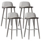 Modern Rectangle Bar and Counter Stool Low Back Stool with 4 Legs Light Gray 4 Piece Set Clearhalo 'Bar Furniture' 'Bar Stools' 'bar_stools' 'furn' 'furn_bar_stools' 'Furniture' 'furniture_bar_stools' 'Kitchen & Dining Furniture' 4850776