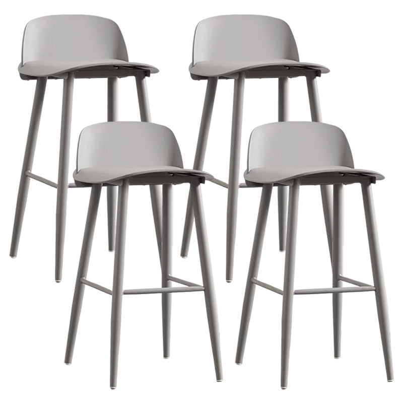 Modern Rectangle Bar and Counter Stool Low Back Stool with 4 Legs Light Gray 4 Piece Set Clearhalo 'Bar Furniture' 'Bar Stools' 'bar_stools' 'furn' 'furn_bar_stools' 'Furniture' 'furniture_bar_stools' 'Kitchen & Dining Furniture' 4850776