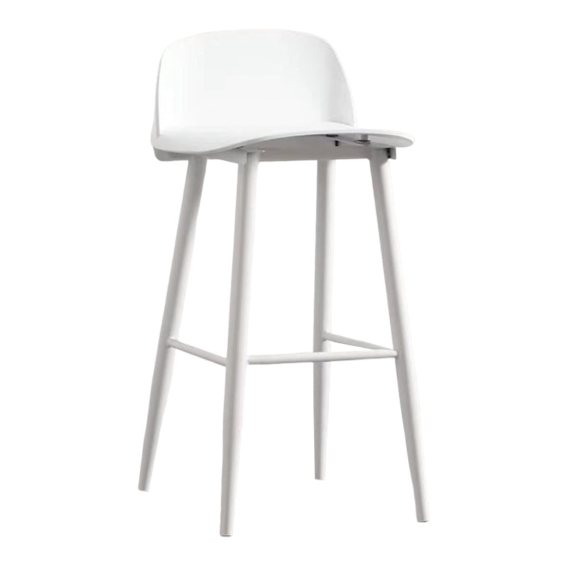 Modern Rectangle Bar and Counter Stool Low Back Stool with 4 Legs Textured White 1 Piece Clearhalo 'Bar Furniture' 'Bar Stools' 'bar_stools' 'furn' 'furn_bar_stools' 'Furniture' 'furniture_bar_stools' 'Kitchen & Dining Furniture' 4850777