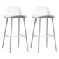 Modern Rectangle Bar and Counter Stool Low Back Stool with 4 Legs Textured White 2 Piece Set Clearhalo 'Bar Furniture' 'Bar Stools' 'bar_stools' 'furn' 'furn_bar_stools' 'Furniture' 'furniture_bar_stools' 'Kitchen & Dining Furniture' 4850778