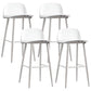 Modern Rectangle Bar and Counter Stool Low Back Stool with 4 Legs Textured White 4 Piece Set Clearhalo 'Bar Furniture' 'Bar Stools' 'bar_stools' 'furn' 'furn_bar_stools' 'Furniture' 'furniture_bar_stools' 'Kitchen & Dining Furniture' 4850779