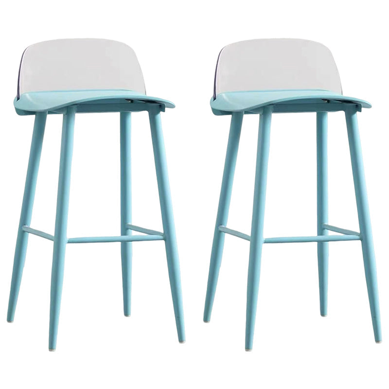 Modern Rectangle Bar and Counter Stool Low Back Stool with 4 Legs Blue 2 Piece Set Clearhalo 'Bar Furniture' 'Bar Stools' 'bar_stools' 'furn' 'furn_bar_stools' 'Furniture' 'furniture_bar_stools' 'Kitchen & Dining Furniture' 4850781