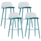 Modern Rectangle Bar and Counter Stool Low Back Stool with 4 Legs Blue 4 Piece Set Clearhalo 'Bar Furniture' 'Bar Stools' 'bar_stools' 'furn' 'furn_bar_stools' 'Furniture' 'furniture_bar_stools' 'Kitchen & Dining Furniture' 4850782