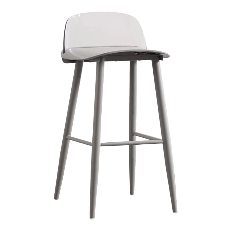 Modern Rectangle Bar and Counter Stool Low Back Stool with 4 Legs Grey 1 Piece Clearhalo 'Bar Furniture' 'Bar Stools' 'bar_stools' 'furn' 'furn_bar_stools' 'Furniture' 'furniture_bar_stools' 'Kitchen & Dining Furniture' 4850783