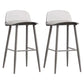 Modern Rectangle Bar and Counter Stool Low Back Stool with 4 Legs Grey 2 Piece Set Clearhalo 'Bar Furniture' 'Bar Stools' 'bar_stools' 'furn' 'furn_bar_stools' 'Furniture' 'furniture_bar_stools' 'Kitchen & Dining Furniture' 4850784