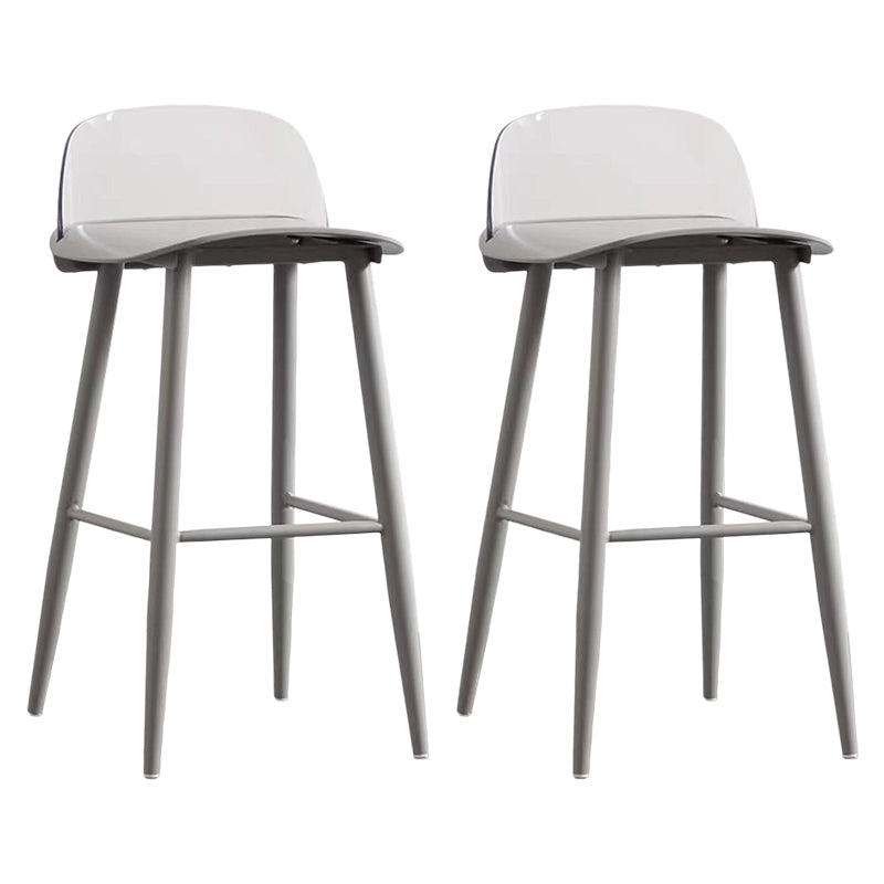 Modern Rectangle Bar and Counter Stool Low Back Stool with 4 Legs Grey 2 Piece Set Clearhalo 'Bar Furniture' 'Bar Stools' 'bar_stools' 'furn' 'furn_bar_stools' 'Furniture' 'furniture_bar_stools' 'Kitchen & Dining Furniture' 4850784