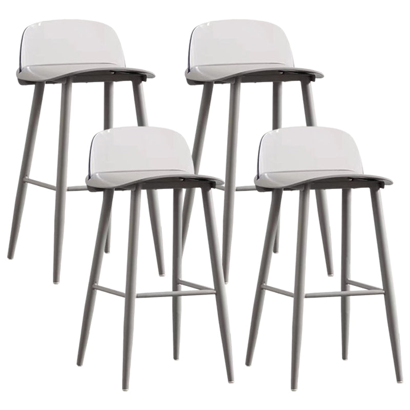 Modern Rectangle Bar and Counter Stool Low Back Stool with 4 Legs Grey 4 Piece Set Clearhalo 'Bar Furniture' 'Bar Stools' 'bar_stools' 'furn' 'furn_bar_stools' 'Furniture' 'furniture_bar_stools' 'Kitchen & Dining Furniture' 4850785