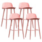 Modern Rectangle Bar and Counter Stool Low Back Stool with 4 Legs Light Pink 4 Piece Set Clearhalo 'Bar Furniture' 'Bar Stools' 'bar_stools' 'furn' 'furn_bar_stools' 'Furniture' 'furniture_bar_stools' 'Kitchen & Dining Furniture' 4850788