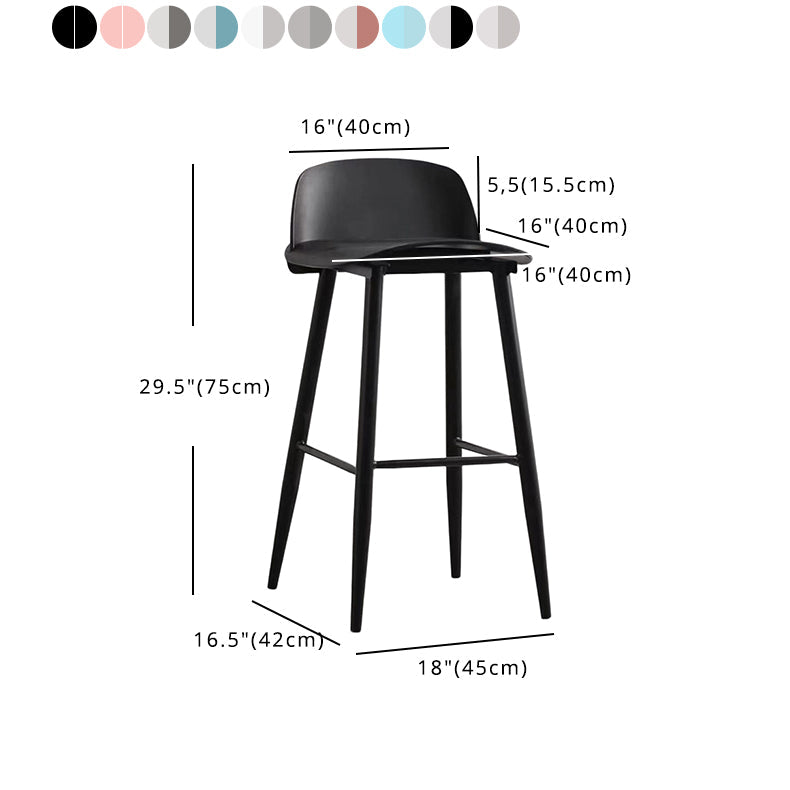 Modern Rectangle Bar and Counter Stool Low Back Stool with 4 Legs Clearhalo 'Bar Furniture' 'Bar Stools' 'bar_stools' 'furn' 'furn_bar_stools' 'Furniture' 'furniture_bar_stools' 'Kitchen & Dining Furniture' 4850789