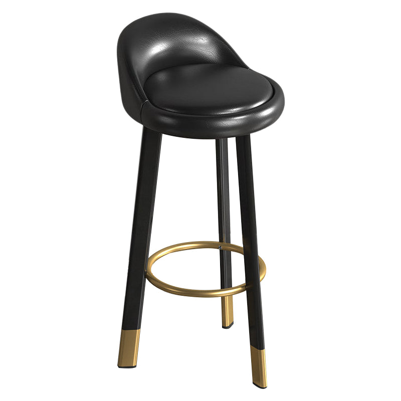 Metal Modern Kitchen Dining Room Armless Stool Low Back Bar Stool Black 1 Piece Clearhalo 'Bar Furniture' 'Bar Stools' 'bar_stools' 'furn' 'furn_bar_stools' 'Furniture' 'furniture_bar_stools' 'Kitchen & Dining Furniture' 4850792