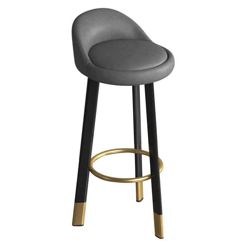 Metal Modern Kitchen Dining Room Armless Stool Low Back Bar Stool Dark Gray 1 Piece Clearhalo 'Bar Furniture' 'Bar Stools' 'bar_stools' 'furn' 'furn_bar_stools' 'Furniture' 'furniture_bar_stools' 'Kitchen & Dining Furniture' 4850797