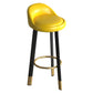 Metal Modern Kitchen Dining Room Armless Stool Low Back Bar Stool Yellow 1 Piece Clearhalo 'Bar Furniture' 'Bar Stools' 'bar_stools' 'furn' 'furn_bar_stools' 'Furniture' 'furniture_bar_stools' 'Kitchen & Dining Furniture' 4850806