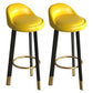 Metal Modern Kitchen Dining Room Armless Stool Low Back Bar Stool Yellow 2 Piece Set Clearhalo 'Bar Furniture' 'Bar Stools' 'bar_stools' 'furn' 'furn_bar_stools' 'Furniture' 'furniture_bar_stools' 'Kitchen & Dining Furniture' 4850807