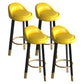 Metal Modern Kitchen Dining Room Armless Stool Low Back Bar Stool Yellow 4 Piece Set Clearhalo 'Bar Furniture' 'Bar Stools' 'bar_stools' 'furn' 'furn_bar_stools' 'Furniture' 'furniture_bar_stools' 'Kitchen & Dining Furniture' 4850808