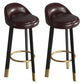 Metal Modern Kitchen Dining Room Armless Stool Low Back Bar Stool Brown 2 Piece Set Clearhalo 'Bar Furniture' 'Bar Stools' 'bar_stools' 'furn' 'furn_bar_stools' 'Furniture' 'furniture_bar_stools' 'Kitchen & Dining Furniture' 4850810