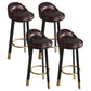 Metal Modern Kitchen Dining Room Armless Stool Low Back Bar Stool Brown 4 Piece Set Clearhalo 'Bar Furniture' 'Bar Stools' 'bar_stools' 'furn' 'furn_bar_stools' 'Furniture' 'furniture_bar_stools' 'Kitchen & Dining Furniture' 4850811