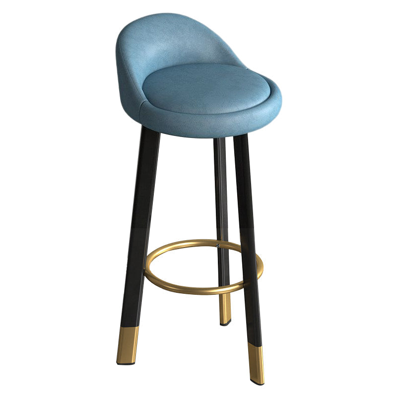 Metal Modern Kitchen Dining Room Armless Stool Low Back Bar Stool Blue 1 Piece Clearhalo 'Bar Furniture' 'Bar Stools' 'bar_stools' 'furn' 'furn_bar_stools' 'Furniture' 'furniture_bar_stools' 'Kitchen & Dining Furniture' 4850812