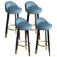 Metal Modern Kitchen Dining Room Armless Stool Low Back Bar Stool Blue 4 Piece Set Clearhalo 'Bar Furniture' 'Bar Stools' 'bar_stools' 'furn' 'furn_bar_stools' 'Furniture' 'furniture_bar_stools' 'Kitchen & Dining Furniture' 4850814