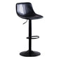 Industrial Bar and Counter Stool Low Back Stool with Pedestal Base in Black Textured Black 1 Piece Clearhalo 'Bar Furniture' 'Bar Stools' 'bar_stools' 'furn' 'furn_bar_stools' 'Furniture' 'furniture_bar_stools' 'Kitchen & Dining Furniture' 4850823