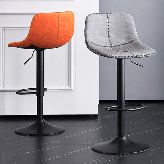 Industrial Bar and Counter Stool Low Back Stool with Pedestal Base in Black Clearhalo 'Bar Furniture' 'Bar Stools' 'bar_stools' 'furn' 'furn_bar_stools' 'Furniture' 'furniture_bar_stools' 'Kitchen & Dining Furniture' 4850826