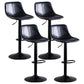 Industrial Bar and Counter Stool Low Back Stool with Pedestal Base in Black Textured Black 4 Piece Set Clearhalo 'Bar Furniture' 'Bar Stools' 'bar_stools' 'furn' 'furn_bar_stools' 'Furniture' 'furniture_bar_stools' 'Kitchen & Dining Furniture' 4850827