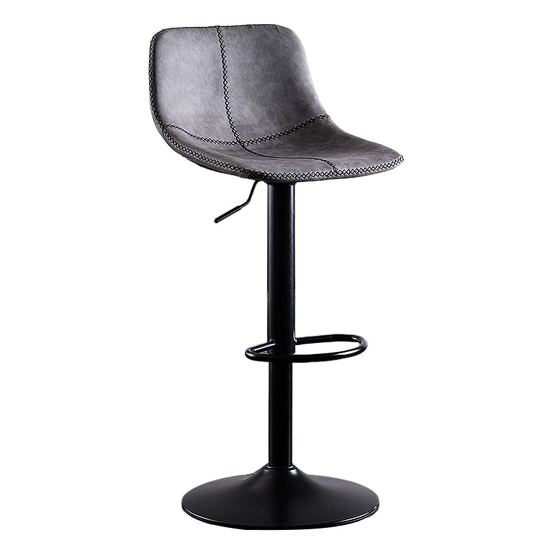 Industrial Bar and Counter Stool Low Back Stool with Pedestal Base in Black Grey 1 Piece Clearhalo 'Bar Furniture' 'Bar Stools' 'bar_stools' 'furn' 'furn_bar_stools' 'Furniture' 'furniture_bar_stools' 'Kitchen & Dining Furniture' 4850828