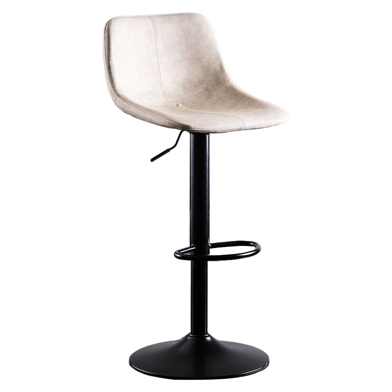 Industrial Bar and Counter Stool Low Back Stool with Pedestal Base in Black Off-White 1 Piece Clearhalo 'Bar Furniture' 'Bar Stools' 'bar_stools' 'furn' 'furn_bar_stools' 'Furniture' 'furniture_bar_stools' 'Kitchen & Dining Furniture' 4850834