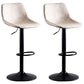 Industrial Bar and Counter Stool Low Back Stool with Pedestal Base in Black Off-White 2 Piece Set Clearhalo 'Bar Furniture' 'Bar Stools' 'bar_stools' 'furn' 'furn_bar_stools' 'Furniture' 'furniture_bar_stools' 'Kitchen & Dining Furniture' 4850835