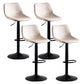 Industrial Bar and Counter Stool Low Back Stool with Pedestal Base in Black Off-White 4 Piece Set Clearhalo 'Bar Furniture' 'Bar Stools' 'bar_stools' 'furn' 'furn_bar_stools' 'Furniture' 'furniture_bar_stools' 'Kitchen & Dining Furniture' 4850836