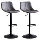 Industrial Bar and Counter Stool Low Back Stool with Pedestal Base in Black Dark Gray-Black 2 Piece Set Clearhalo 'Bar Furniture' 'Bar Stools' 'bar_stools' 'furn' 'furn_bar_stools' 'Furniture' 'furniture_bar_stools' 'Kitchen & Dining Furniture' 4850847