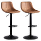 Industrial Bar and Counter Stool Low Back Stool with Pedestal Base in Black Dark Brown 2 Piece Set Clearhalo 'Bar Furniture' 'Bar Stools' 'bar_stools' 'furn' 'furn_bar_stools' 'Furniture' 'furniture_bar_stools' 'Kitchen & Dining Furniture' 4850853