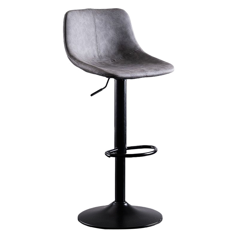 Industrial Bar and Counter Stool Low Back Stool with Pedestal Base in Black Black 1 Piece Clearhalo 'Bar Furniture' 'Bar Stools' 'bar_stools' 'furn' 'furn_bar_stools' 'Furniture' 'furniture_bar_stools' 'Kitchen & Dining Furniture' 4850855