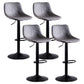 Industrial Bar and Counter Stool Low Back Stool with Pedestal Base in Black Black 4 Piece Set Clearhalo 'Bar Furniture' 'Bar Stools' 'bar_stools' 'furn' 'furn_bar_stools' 'Furniture' 'furniture_bar_stools' 'Kitchen & Dining Furniture' 4850857