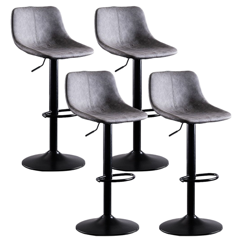 Industrial Bar and Counter Stool Low Back Stool with Pedestal Base in Black Black 4 Piece Set Clearhalo 'Bar Furniture' 'Bar Stools' 'bar_stools' 'furn' 'furn_bar_stools' 'Furniture' 'furniture_bar_stools' 'Kitchen & Dining Furniture' 4850857
