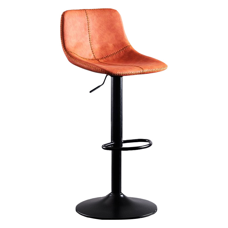Industrial Bar and Counter Stool Low Back Stool with Pedestal Base in Black Orange 1 Piece Clearhalo 'Bar Furniture' 'Bar Stools' 'bar_stools' 'furn' 'furn_bar_stools' 'Furniture' 'furniture_bar_stools' 'Kitchen & Dining Furniture' 4850858
