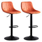 Industrial Bar and Counter Stool Low Back Stool with Pedestal Base in Black Orange 2 Piece Set Clearhalo 'Bar Furniture' 'Bar Stools' 'bar_stools' 'furn' 'furn_bar_stools' 'Furniture' 'furniture_bar_stools' 'Kitchen & Dining Furniture' 4850859