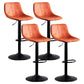 Industrial Bar and Counter Stool Low Back Stool with Pedestal Base in Black Orange 4 Piece Set Clearhalo 'Bar Furniture' 'Bar Stools' 'bar_stools' 'furn' 'furn_bar_stools' 'Furniture' 'furniture_bar_stools' 'Kitchen & Dining Furniture' 4850860