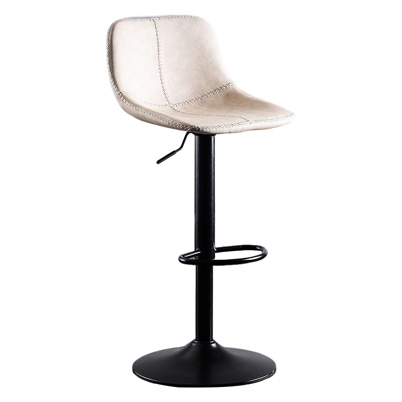 Industrial Bar and Counter Stool Low Back Stool with Pedestal Base in Black White 1 Piece Clearhalo 'Bar Furniture' 'Bar Stools' 'bar_stools' 'furn' 'furn_bar_stools' 'Furniture' 'furniture_bar_stools' 'Kitchen & Dining Furniture' 4850861