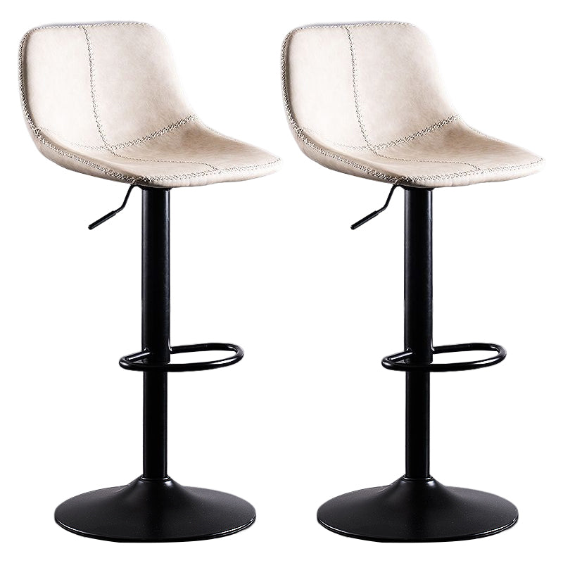 Industrial Bar and Counter Stool Low Back Stool with Pedestal Base in Black White 2 Piece Set Clearhalo 'Bar Furniture' 'Bar Stools' 'bar_stools' 'furn' 'furn_bar_stools' 'Furniture' 'furniture_bar_stools' 'Kitchen & Dining Furniture' 4850862