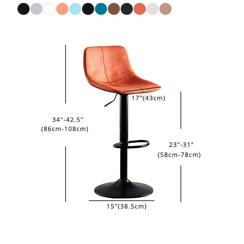 Industrial Bar and Counter Stool Low Back Stool with Pedestal Base in Black Clearhalo 'Bar Furniture' 'Bar Stools' 'bar_stools' 'furn' 'furn_bar_stools' 'Furniture' 'furniture_bar_stools' 'Kitchen & Dining Furniture' 4850864