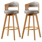 Contemporary Style Low Back Barstools with Cushion Upholstered Bar Stools Grey Natural Leather Clearhalo 'Bar Furniture' 'Bar Stools' 'bar_stools' 'Furniture' 'furniture_bar_stools' 'Kitchen & Dining Furniture' 4850910
