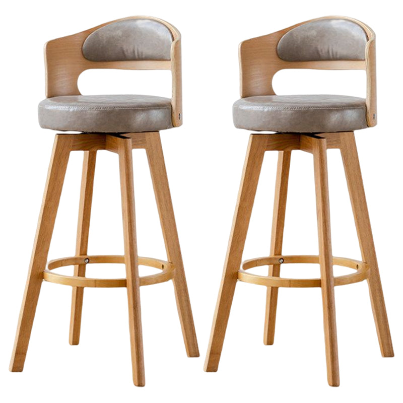 Contemporary Style Low Back Barstools with Cushion Upholstered Bar Stools Grey Natural Leather Clearhalo 'Bar Furniture' 'Bar Stools' 'bar_stools' 'Furniture' 'furniture_bar_stools' 'Kitchen & Dining Furniture' 4850910