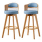 Contemporary Style Low Back Barstools with Cushion Upholstered Bar Stools Blue Natural Cotton Clearhalo 'Bar Furniture' 'Bar Stools' 'bar_stools' 'Furniture' 'furniture_bar_stools' 'Kitchen & Dining Furniture' 4850924