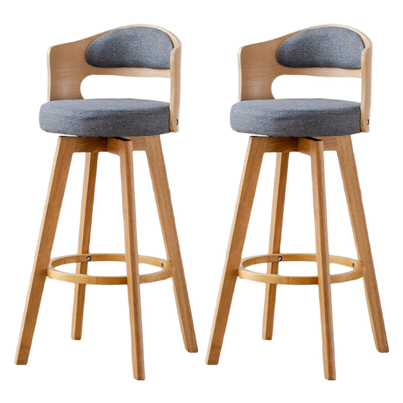 Contemporary Style Low Back Barstools with Cushion Upholstered Bar Stools Smoke Gray Natural Cotton Clearhalo 'Bar Furniture' 'Bar Stools' 'bar_stools' 'Furniture' 'furniture_bar_stools' 'Kitchen & Dining Furniture' 4850927