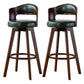 Contemporary Style Low Back Barstools with Cushion Upholstered Bar Stools Blackish Green Brown Leather Clearhalo 'Bar Furniture' 'Bar Stools' 'bar_stools' 'Furniture' 'furniture_bar_stools' 'Kitchen & Dining Furniture' 4850930