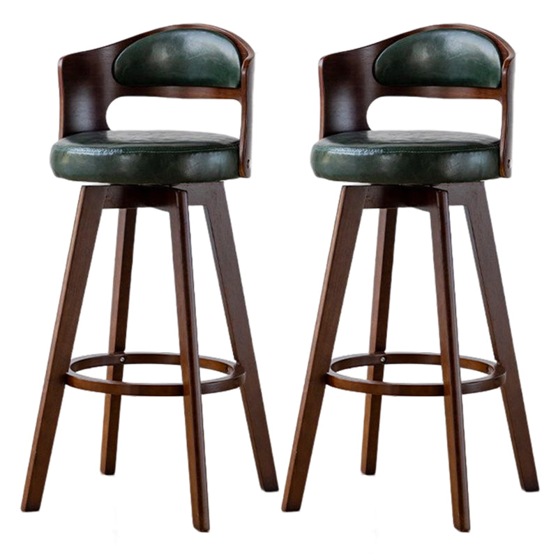 Contemporary Style Low Back Barstools with Cushion Upholstered Bar Stools Blackish Green Brown Leather Clearhalo 'Bar Furniture' 'Bar Stools' 'bar_stools' 'Furniture' 'furniture_bar_stools' 'Kitchen & Dining Furniture' 4850930