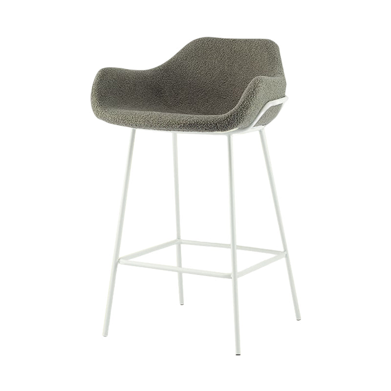 Scandinavian Upholstered Armed Bar Stool Matte Finish Footrest Home Stool Grey 1 Piece Clearhalo 'Bar Furniture' 'Bar Stools' 'bar_stools' 'furn' 'furn_bar_stools' 'Furniture' 'furniture_bar_stools' 'Kitchen & Dining Furniture' 4850995
